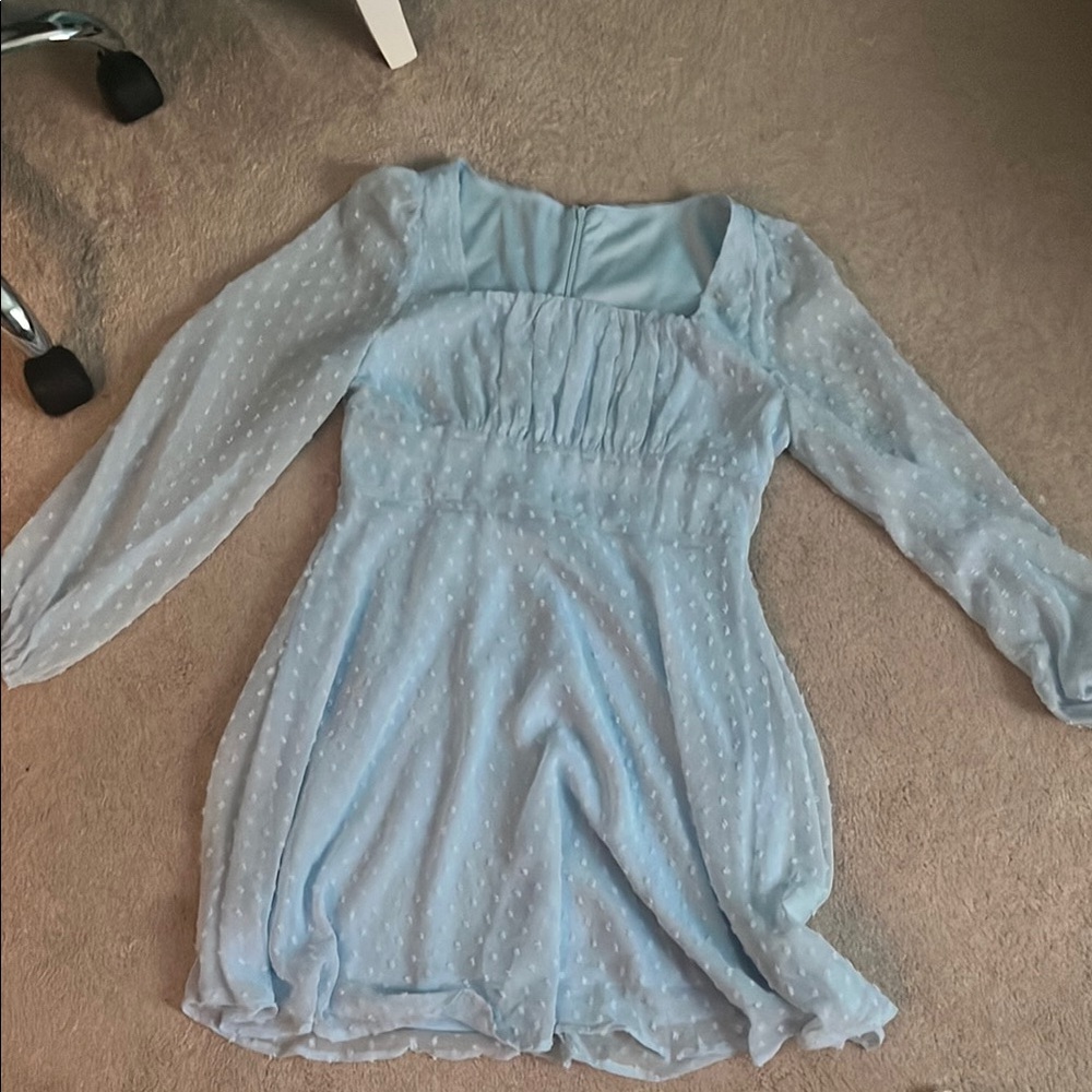 Amazon Women's Long Sleeve Dress - Light Blue